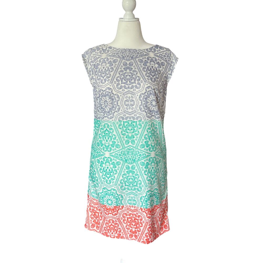 The Limited Cottage Spring Colorblock Floral Sheath Dress Women's Size M TALL